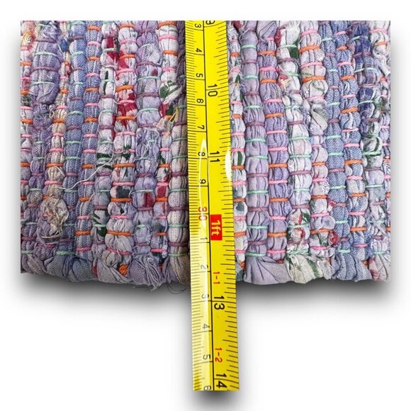 4 Vintage Handwoven Rag Rug Placemats Boho Style Cotton Set 19"x14" EUC Rustic - Picture 3 of 10